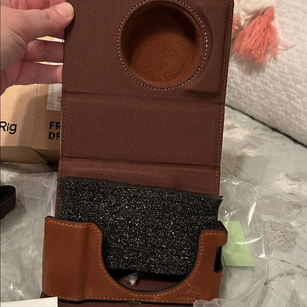 Small rig leather case for Fugifilm Camera Case with Strap new in box.
